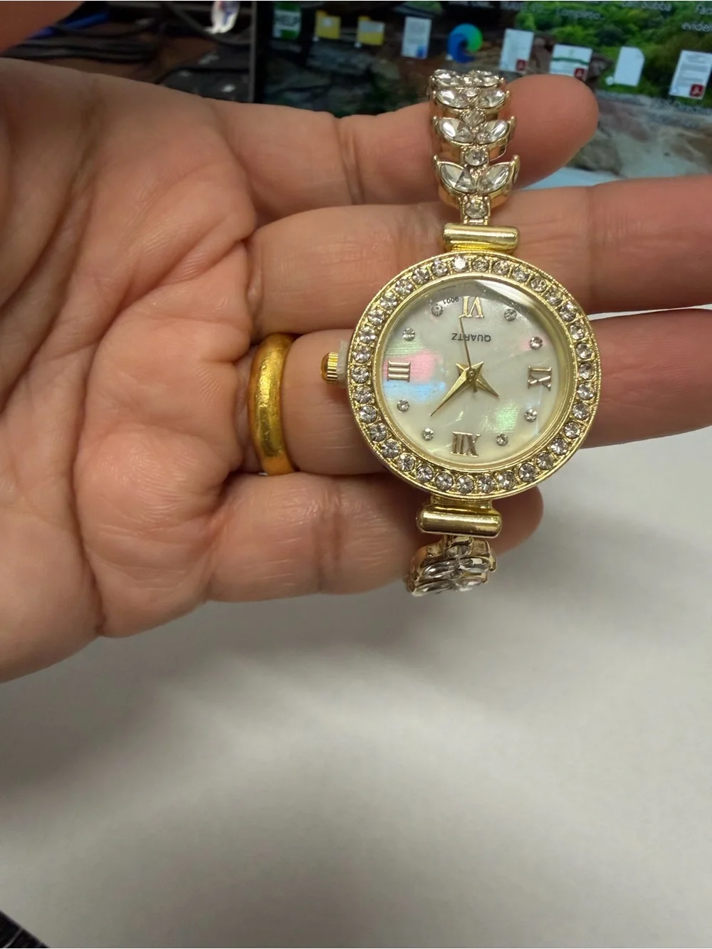Gold Crystal-Accent Women's Watch - Gold Tone